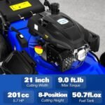 BILT HARD 21" Self Propelled Gas Lawn Mower – 201cc 4-Cycle OHV, 3-in-1 Bagging/Mulching/Side Discharge, 8 Adjustable Cutting Heights & Smooth Easy Start