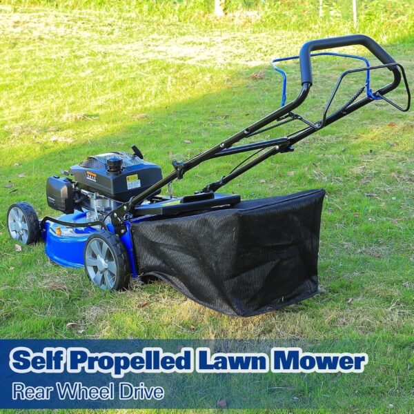 BILT HARD 21" Self Propelled Gas Lawn Mower – 201cc 4-Cycle OHV, 3-in-1 Bagging/Mulching/Side Discharge, 8 Adjustable Cutting Heights & Smooth Easy Start