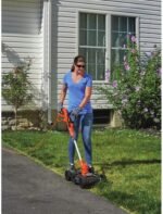 BLACK+DECKER Electric Lawn Mower, Weed Eater and Edger 3-in-1 Combo, Corded 12-Inch 6.5 Amp Electric Weed Wacker and Compact Push Mower (BESTA512CM)