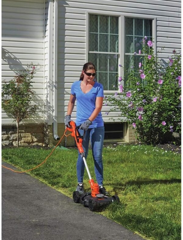 BLACK+DECKER Electric Lawn Mower, Weed Eater and Edger 3-in-1 Combo, Corded 12-Inch 6.5 Amp Electric Weed Wacker and Compact Push Mower (BESTA512CM)