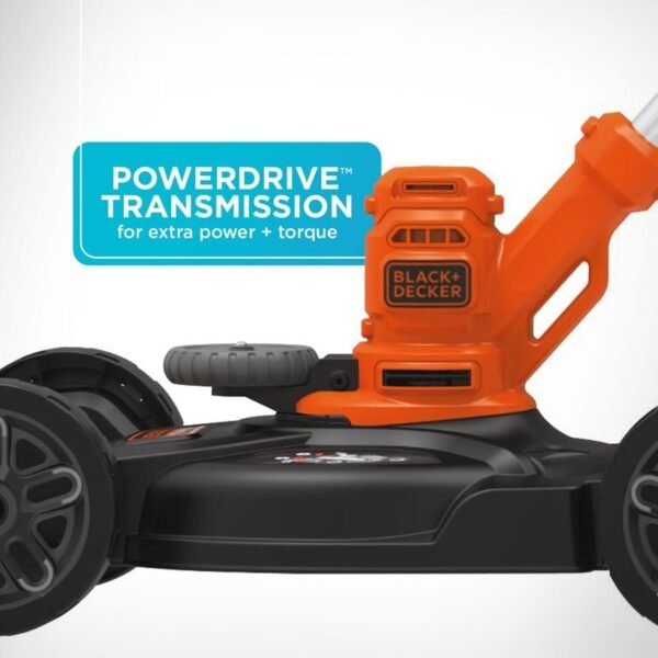 BLACK+DECKER Electric Lawn Mower, Weed Eater and Edger 3-in-1 Combo, Corded 12-Inch 6.5 Amp Electric Weed Wacker and Compact Push Mower (BESTA512CM)
