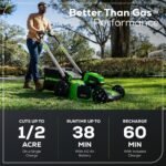 Greenworks 80V 21in Push Lawn Mower, 4.0 Ah Battery and Charger