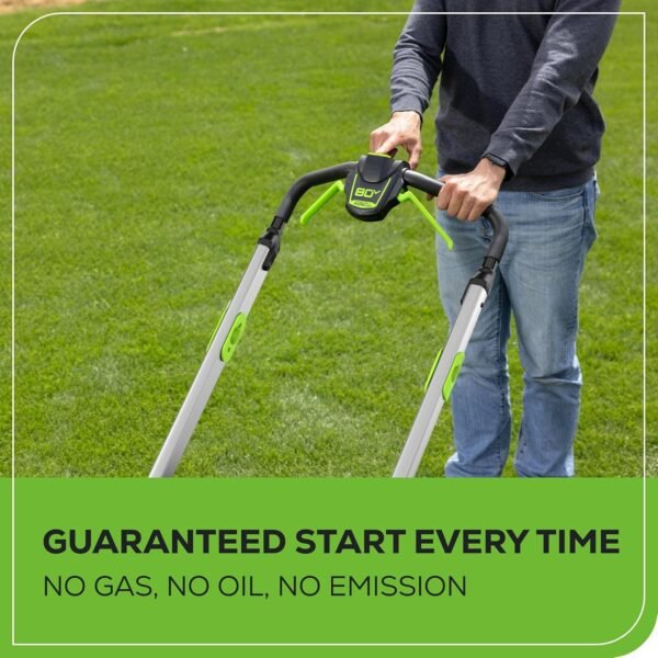 Greenworks 80V 21in Push Lawn Mower, 4.0 Ah Battery and Charger