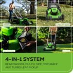 Greenworks 80V 21in Push Lawn Mower, 4.0 Ah Battery and Charger
