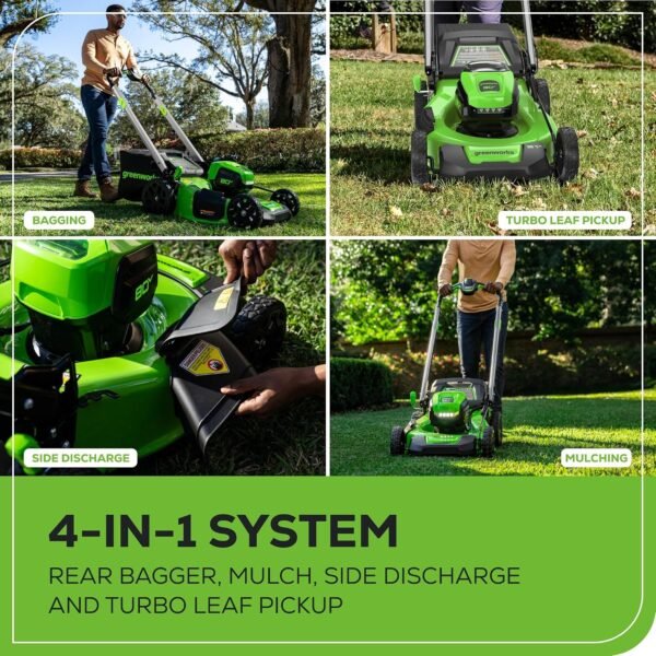 Greenworks 80V 21in Push Lawn Mower, 4.0 Ah Battery and Charger