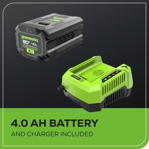 Greenworks 80V 21in Push Lawn Mower, 4.0 Ah Battery and Charger