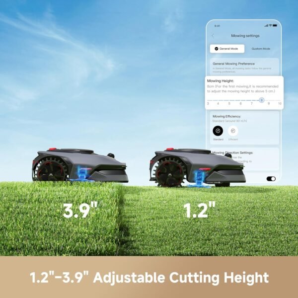 MOVA LiDAX Ultra 1000 Robot Lawn Mower Wire Free for 1/4 Acre, RTK-Free+360° 3D LiDAR+AI Vision Auto Mapping, Zero-Edge Cutting, Cutting Height 1.2"-3.9", 45% Slope, Up to 150 Managed Zones Dual Maps