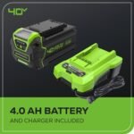 Greenworks 40V 16in Push Lawn Mower, 4.0 Ah Battery and Charger