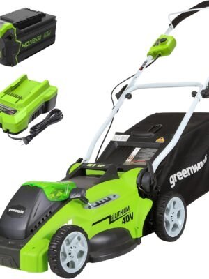 Greenworks 40V 16in Push Lawn Mower, 4.0 Ah Battery and Charger